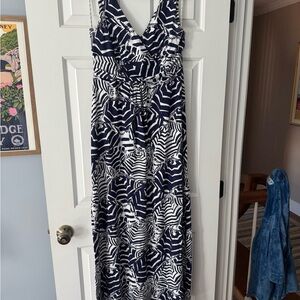 Lilly Pulitzer Navy and White Maxi Dress